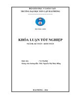 hoàn thiện công tác kế toán vốn bằng tiền và các khoản phải thu tại chi nhánh công ty cổ phần logistics tân thế giới tại hải phòng