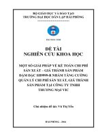 một số giải pháp về kế toán chi phí sản xuất – giá thành sản phẩm đậm đặc sh9999-r nhằm tăng cường quản lý chi phí sản xuất, giá thành sản phẩm tại công ty tnhh thương mại vic