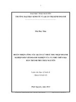 Hoàn thiện công tác quản lý thuế thu nhập doanh nghiệp đối với doanh nghiệp vừa và nhỏ trên địa bàn thành phố Thái Nguyên