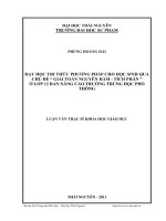 dạy học tri thức phương pháp cho học sinh thông qua chủ đề giải toán nguyên hàm - tích phân ở lớp 12 ban nâng cao trường trung học phổ thông