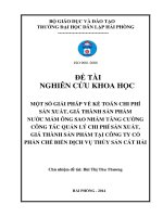 một số giải pháp về kế toán chi phí sản xuất, giá thành sản phẩm nước mắm ông sao nhằm tăng cường công tác quản lý chi phí sản xuất, giá thành sản phẩm tại công ty cp chế biến dịch vụ thủy sản cát hải