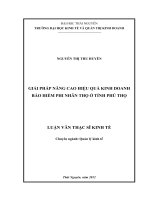 Giải pháp nâng cao hiệu quả kinh doanh bảo hiểm phi nhân thọ ở tỉnh Phú Thọ