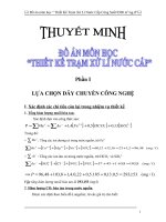 đồ án môn học thiết kế trạm xử lí nước cấp công suất 8500 m3 /ng.đ