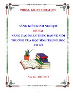 skkn đề tài nâng cao nhận thức bảo vệ môi trường của học sinh trung học cơ sở