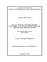 Đầu tư cơ sở hạ tầng để góp phần giảm thiểu tai nạn giao thông đường bộ trên địa bàn tỉnh Quảng Ninh