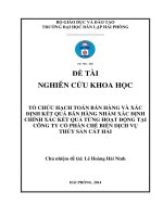 tổ chức hạch toán bán hàng và xác định kết quả bán hàng nhằm xác định chính xác kết quả từng hoạt động tại công ty cổ phần chế biến dịch vụ thủy sản cát hải