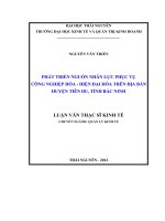 Phát triển nguồn nhân lực phục vụ công nghiệp hóa, hiện đại hóa trên địa bàn huyện Tiên Du, tỉnh Bắc Ninh