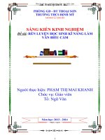 skkn -đề tài rèn luyện học sinh kĩ năng làm văn biểu cảm