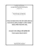 Nâng cao khả năng thu hút kiều hối tại Ngân hàng Nông nghiệp và Phát triển Nông thôn tỉnh Phú Thọ