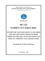 tổ chức kế toán bán hàng và xác định kết quả bán hàng nhằm xác định chính xác kết quả từng mặt hàng tại công ty tnhh một thành viên may mạnh cường