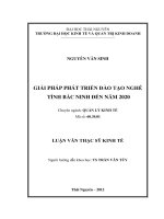 Giải pháp phát triển đào tạo nghề tỉnh Bắc Ninh đến năm 2020