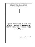 sáng kiến kinh nghiệm một số PHƯƠNG PHÁP GIÁO dục đạo đức CHO học SINH lớp 9b TRƯỜNG TRUNG học cơ sở THIỆU CHÂU