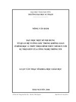 dạy học một số nội dung về quan hệ vuông góc trong không gian ở hình học 11 thpt theo hình thức mô đun với sự trợ giúp của công nghệ thông tin