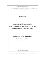 Đa dạng hóa nguồn vốn đầu tư kết cấu hạ tầng sản xuất trên địa bàn tỉnh Phú Thọ