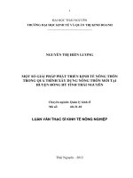Một số giải pháp phát triển kinh tế nông thôn trong quá trình xây dựng nông thôn mới tại huyện Đồng Hỷ tỉnh Thái Nguyên