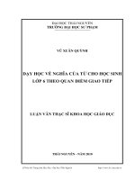 dạy học về nghĩa của từ cho học sinh lớp 6 theo quan điểm giao tiếp