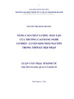 Nâng cao chất lượng đào tạo của trường Cao đẳng nghề cơ điện Luyện kim Thái Nguyên trong thời kỳ hội nhập
