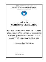 tổ chức công tác kế toán bán hàng và xác định kết quả bán hàngnhằm xác định chính xác kết quả cho từng mặt hàng tại công ty cổ phần may trường sơn