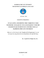 evaluating and editing the currently used textbook english of civil engineering for the fourth-year sudents of construction at haiphong private university
