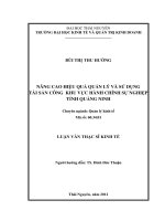 Nâng cao hiệu quả quản lý và sử dụng tài sản công khu vực hành chính sự nghiệp tỉnh Quảng Ninh