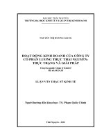 Hoạt động kinh doanh của Công ty Cổ phần Lương thực Thái Nguyên. Thực trạng và giải pháp