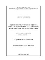 Một số giải pháp nâng cao hiệu quả công tác quản lý thuế xuất nhập khẩu hàng hóa ở Cục Hải quan Quảng Ninh