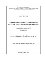 Giải pháp nâng cao hiệu quả hoạt động đầu tư tại Tổng Công ty Bảo hiểm Bảo Việt