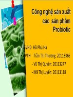 Báo cáo công nghệ sản xuất các sản phẩm probiotic