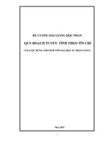 ĐỀ CƯƠNG BÀI GIẢNG HỌC PHẦN   QUY HOẠCH TUYẾN  TÍNH THEO TÍN CHỈ  (TÀI LIỆU DÙNG CHO SINH VIÊN ĐẠI HỌC SƯ PHẠM TOÁN)