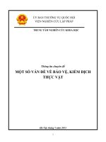 Thông tin chuyên đề một số vấn đề về bảo vệ,kiểm dịch động thực vật