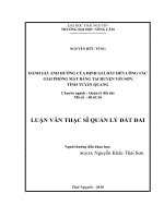 đánh giá ảnh hưởng của định giá đất đến công tác giải phóng mặt bằng trên địa bàn huyện yên sơn, tỉnh tuyên quang