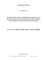 đánh giá thực trạng thị trường bất động sản tại thành phố thái nguyên, tỉnh thái nguyên giai đoạn 2006-2010, đề xuất một số giải pháp phát triển
