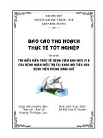 tìm hiểu kiến thức về bệnh viêm gan siêu vi b của bệnh nhân điều trị tại khoa nội tiêu hóa - bệnh viện trung ương huế