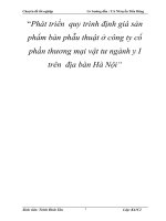phát triển quy trình định giá sản phẩm bàn phẫu thuật ở công ty cổ phần thương mại vật tư ngành y i trên địa bàn hà nội