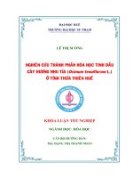 nghiên cứu thành phần hóa học tinh dầu cây hương nhu tía (ocimum tenuiflorum l.) ở tỉnh thừa thiên huế