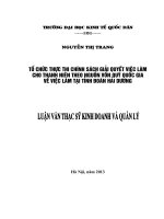 tổ chức thực thi chính sách giải quyết việc làm cho thanh niên theo nguồn vốn quỹ quốc gia về việc làm tại tỉnh đoàn hải dương