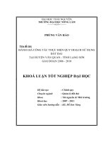 đánh giá công tác thực hiện quy hoạch sử dụng đất của huyện văn quan - tỉnh lạng sơn giai đoạn 2006 - 2010