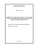 nghiên cứu tính chất quang của vật liệu chế tạo và mô phỏng một vài thông số trong pin mặt trời hữu cơ