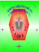 bài giảng khoa học 4 bài 32 không khí gồm có những thành phần nào