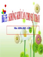 bài giảng khoa học 4 bài 35 không khí cần cho sự cháy