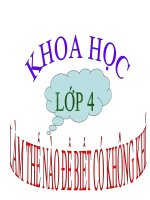 bài giảng khoa học 4 bài 30 làm thế nào để biết có không khí