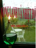 bài giảng khoa học 4 bài 50 nóng, lạnh và nhiệt độ