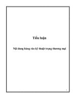 ĐỀ TÀI: Nội dung hàng rào kỹ thuật trong thương mại