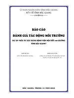 báo cáo đánh giá tác động môi trường dự án đầu tư xây dựng bệnh viện nội tiết 100 giường tỉnh bắc giang