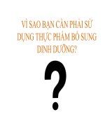 Vi sao bạn cần bổ sung dinh dưỡng để phòng ngừa bệnh tật?