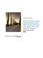 Rèn luyện kỹ năng giải phần đọc hiểu tiếng anh cho học sinh lớp 12 ôn thi tốt nghiệp