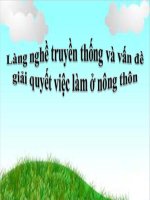 Đề tài làng nghề truyền thống và vấn đề giải quyết việc làm ở nông thôn