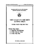 tiểu luận công nghệ chế biến lương thực-quy trình sản xuất bún khô
