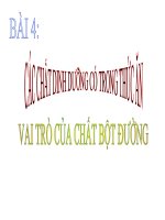 bài giảng khoa học 4 bài 4 các chất dinh dưỡng có trong thức ăn- vai trò của chất bột đường
