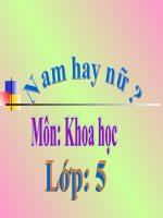 bài giảng khoa học 5 bài 3 nam hay nữ (tt)